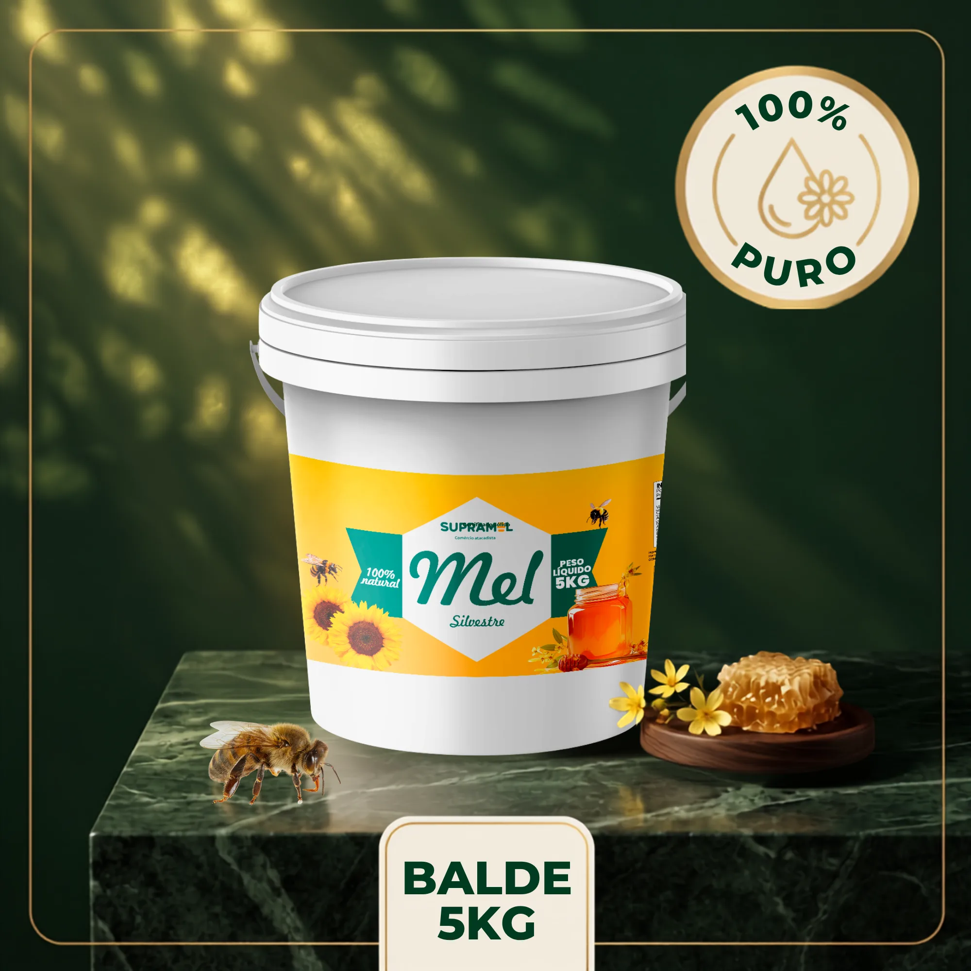 Mel puro de abelha silvestre balde 5kg - cor até 85mm - Supramel - Imagem 9
