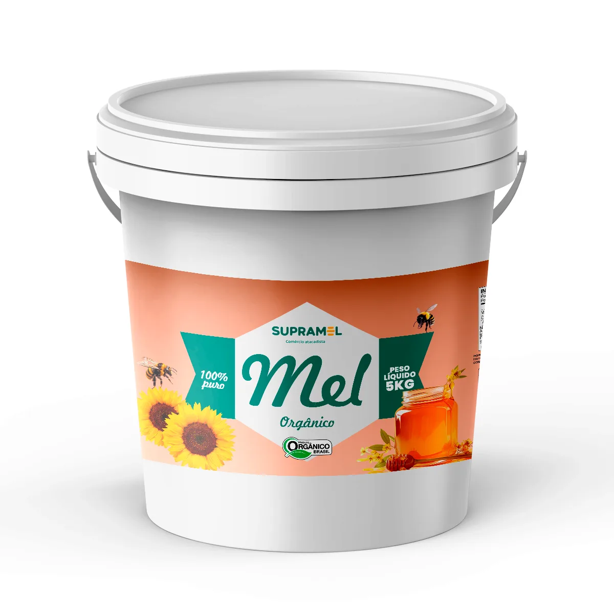 Balde de mel silvestre orgânico de 5 kg da Supramel