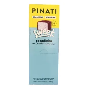 Torrão Pinati Sweet Bite Coco e Chocolate Display 24 Unid Sem Açúcar