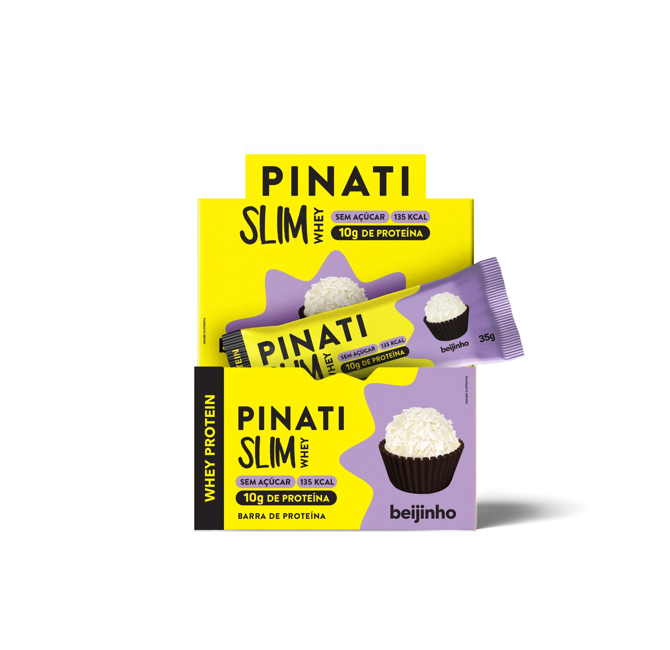 Barra Proteica Snack Pinati Slim Whey Beijinho 35g-cx C/16