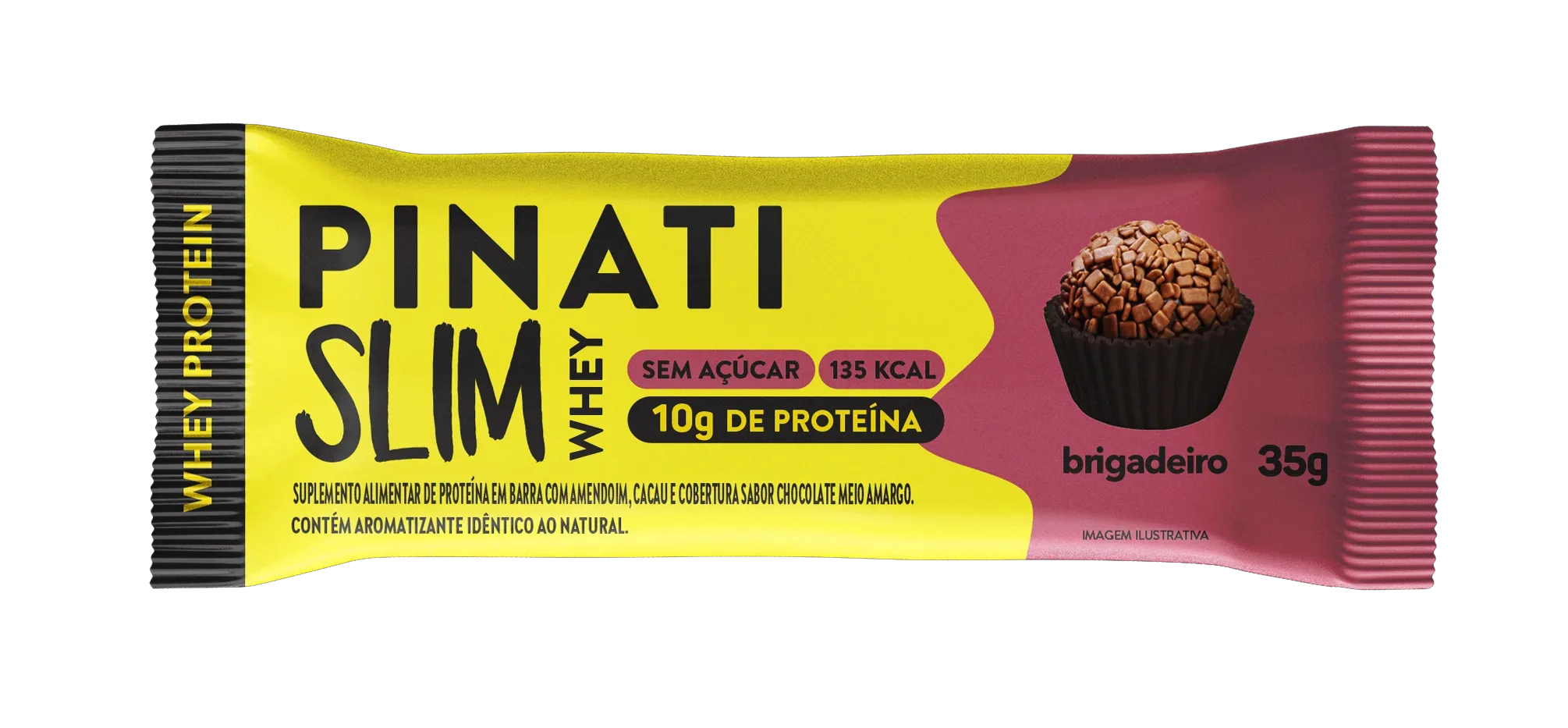 Barra Proteica Pinati Slim Whey Brigadeiro 35 G Cx 16un - Imagem 3