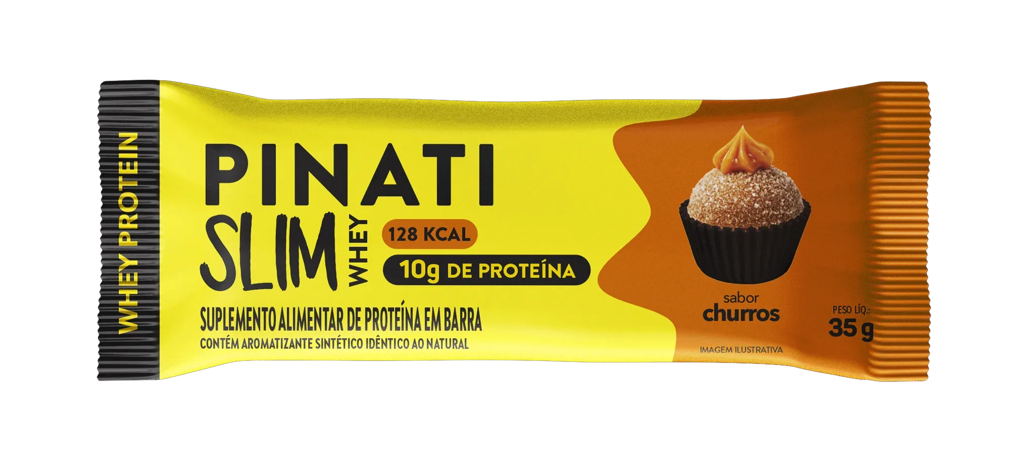Barra Proteica Snack Pinati Slim Whey Churros 35g-cx C/16 - Imagem 2