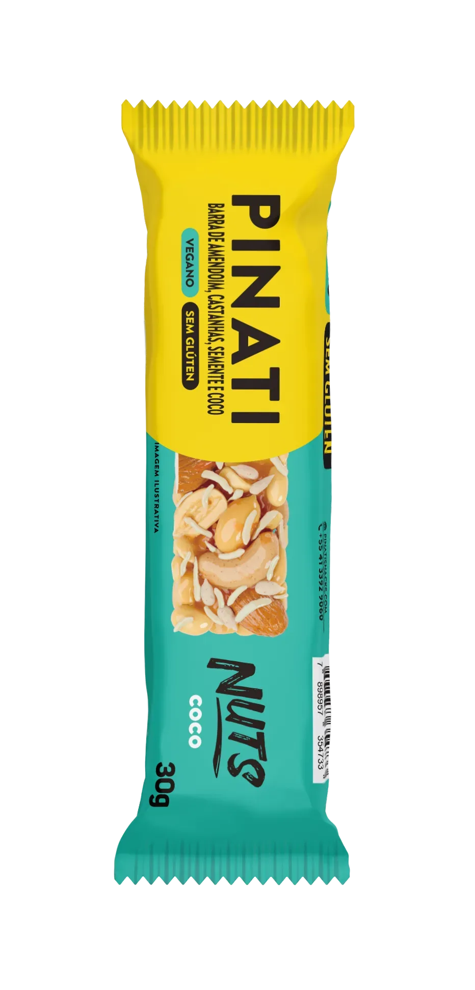 Caixa Barra Pinati Nuts Coco 30g Com 20un 600g - Vegana - Imagem 2