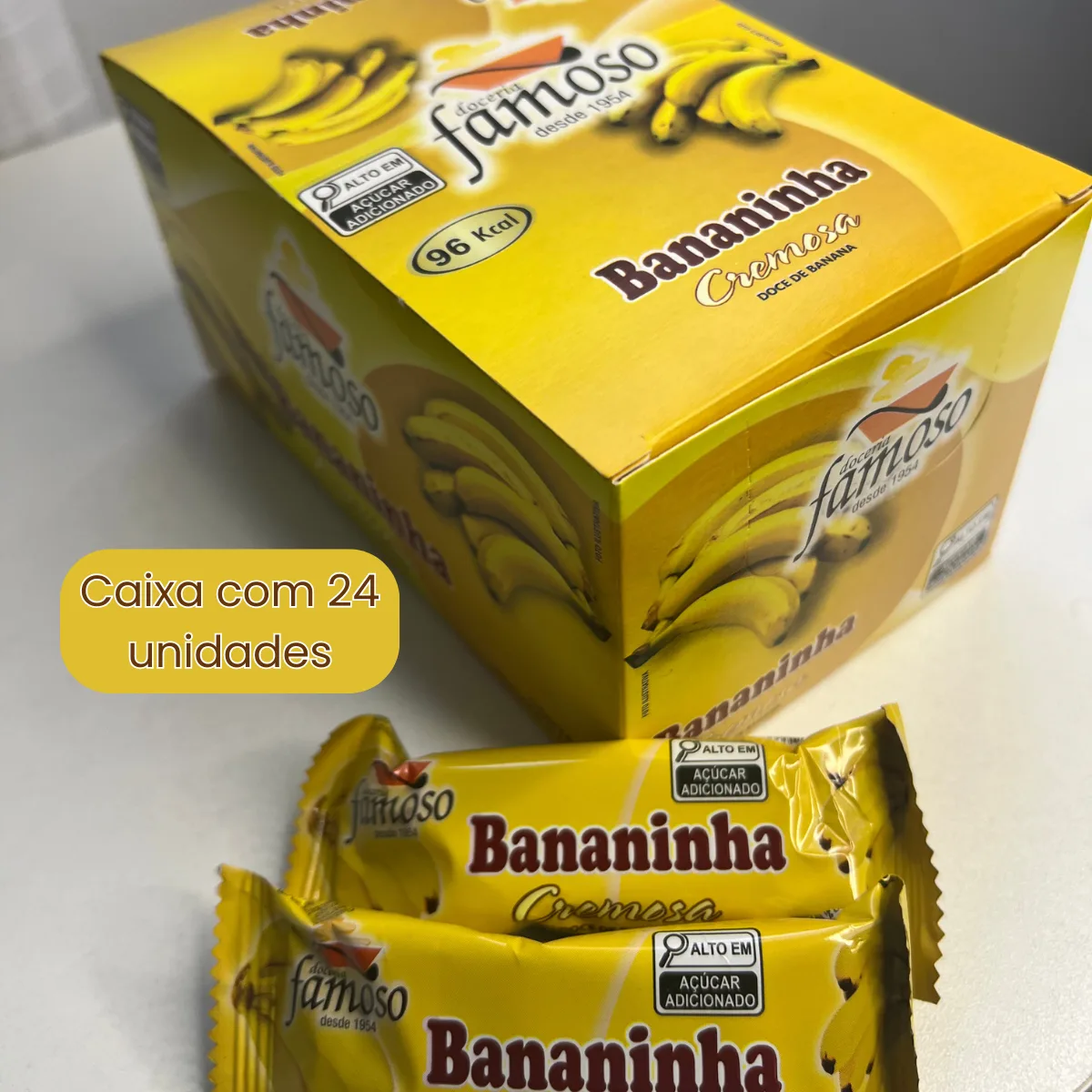 Bananinha Famoso Cremosa 30g Caixa 24 Unidades - Com Açucar - Imagem 5