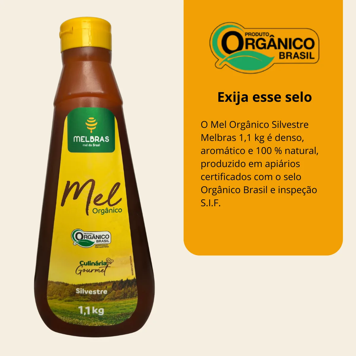 Mel Orgânico Silvestre 1,1 kg – Melbras - Imagem 3