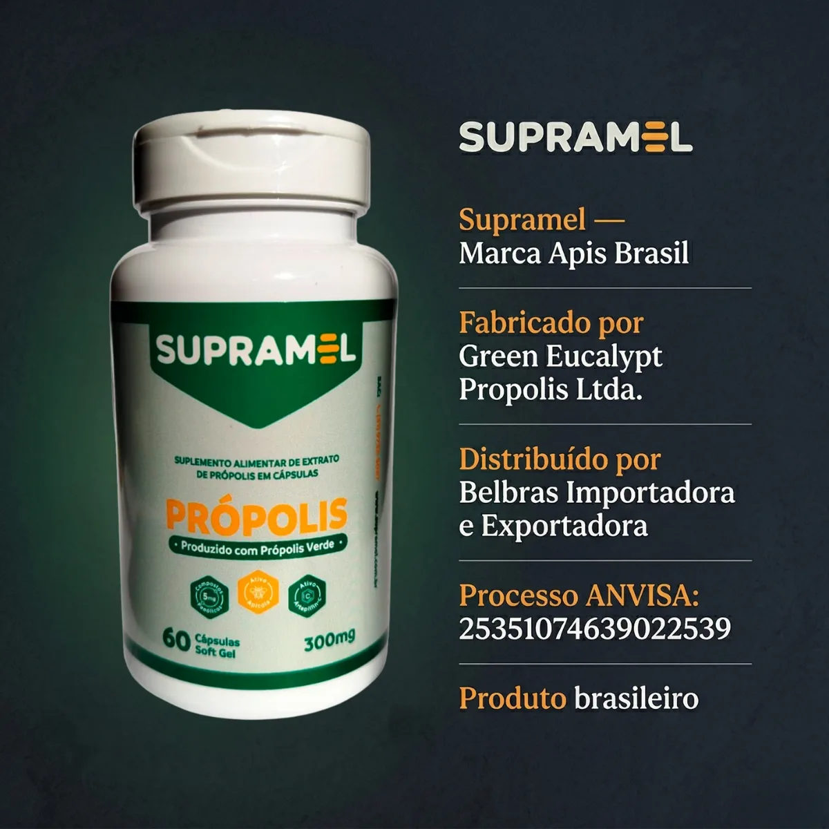 Própolis Verde em Cápsulas Softgel 300mg — 60 Cápsulas | Supramel - Imagem 8
